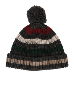 Gucci Striped Beanie Hat,Wool, Brown, 3*